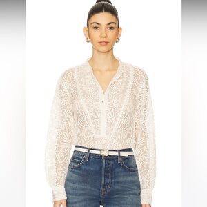 NWT Ulla Johnson Esme Blouse Top Ivory 4